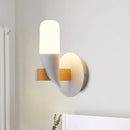 GobekUsa Modern Metal LED Bird-Like Wall Sconce in White and Wood - Bedside Lamp Fixture