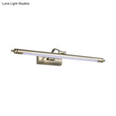 GobekUsa Modern Metal LED Restroom Wall Sconce in Nickel - Warm/White Light