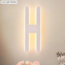 GobekUsa Modern Metal LED Wall Lamp with Alphabet Design - White/Black Sconce Light for Bedside in White/Warm Glow
