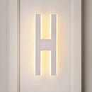 GobekUsa Modern Metal LED Wall Lamp with Alphabet Design - White/Black Sconce Light for Bedside in White/Warm Glow