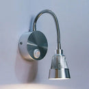 GobekUsa Modern Metal LED Wall Sconce with Adjustable Reading Light in Warm/White Chrome Finish