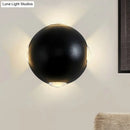 GobekUsa Modern Metal Outdoor Wall Light in Circular Design, with 4 LED Bulbs, Black Finish in Warm/White