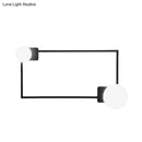 GobekUsa Modern Metal Rectangle Flush Wall Sconce with LED Lighting - Black Finish