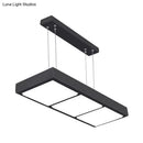GobekUsa Modern Metal Rectangular Island Lamp with 3/4/5 Lights in Black/White - Office Hanging Light in Warm/White