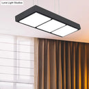 GobekUsa Modern Metal Rectangular Island Lamp with 3/4/5 Lights in Black/White - Office Hanging Light in Warm/White