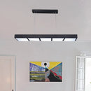 GobekUsa Modern Metal Rectangular Island Lamp with 3/4/5 Lights in Black/White - Office Hanging Light in Warm/White