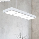 GobekUsa Modern Metal Rectangular Island Lamp with 3/4/5 Lights in Black/White - Office Hanging Light in Warm/White