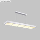 GobekUsa Modern Metal Rectangular Island Lamp with 3/4/5 Lights in Black/White - Office Hanging Light in Warm/White