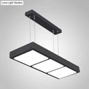 GobekUsa Modern Metal Rectangular Island Lamp with 3/4/5 Lights in Black/White - Office Hanging Light in Warm/White