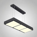 GobekUsa Modern Metal Rectangular Island Lamp with 3/4/5 Lights in Black/White - Office Hanging Light in Warm/White