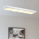 GobekUsa Modern Metal Rectangular Island Lamp with 3/4/5 Lights in Black/White - Office Hanging Light in Warm/White