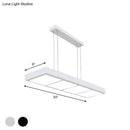 GobekUsa Modern Metal Rectangular Island Lamp with 3/4/5 Lights in Black/White - Office Hanging Light in Warm/White