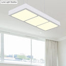 GobekUsa Modern Metal Rectangular Island Lamp with 3/4/5 Lights in Black/White - Office Hanging Light in Warm/White