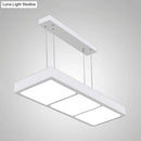 GobekUsa Modern Metal Rectangular Island Lamp with 3/4/5 Lights in Black/White - Office Hanging Light in Warm/White