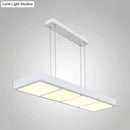 GobekUsa Modern Metal Rectangular Island Lamp with 3/4/5 Lights in Black/White - Office Hanging Light in Warm/White
