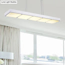 GobekUsa Modern Metal Rectangular Island Lamp with 3/4/5 Lights in Black/White - Office Hanging Light in Warm/White