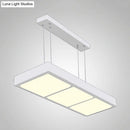 GobekUsa Modern Metal Rectangular Island Lamp with 3/4/5 Lights in Black/White - Office Hanging Light in Warm/White