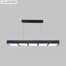 GobekUsa Modern Metal Rectangular Island Lamp with 3/4/5 Lights in Black/White - Office Hanging Light in Warm/White