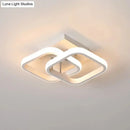 GobekUsa Modern Metal Small Ceiling Lamp - Round/Square/Moon Shape, LED Semi Flush Mount Lighting for Corridor - Black/White
