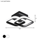 GobekUsa Modern Metal Small Ceiling Lamp - Round/Square/Moon Shape, LED Semi Flush Mount Lighting for Corridor - Black/White