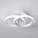 GobekUsa Modern Metal Small Ceiling Lamp - Round/Square/Moon Shape, LED Semi Flush Mount Lighting for Corridor - Black/White
