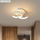 GobekUsa Modern Metal Small Ceiling Lamp - Round/Square/Moon Shape, LED Semi Flush Mount Lighting for Corridor - Black/White