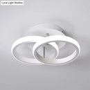 GobekUsa Modern Metal Small Ceiling Lamp - Round/Square/Moon Shape, LED Semi Flush Mount Lighting for Corridor - Black/White
