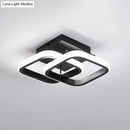 GobekUsa Modern Metal Small Ceiling Lamp - Round/Square/Moon Shape, LED Semi Flush Mount Lighting for Corridor - Black/White