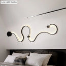 GobekUsa Modern Metal Snake-Like Wall Sconce Lighting - 25.5"/50" W LED Wall Mount Lamp in Black with Warm/White Light