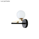 GobekUsa Modern Metal Swallows Wall Sconce with White Glass Ball Shade - Indoor Black Finish Lighting