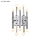 GobekUsa Modern Metal Tubes Wall Sconce with 10 Lights - Polished Gold/Silver - Hallway Lighting