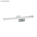 GobekUsa Modern Metal Vanity Wall Sconce with LED Lights - Curved Arm, 3 Gears - 16.5"/28"/22.5" Wide in Black/Silver/Coffee