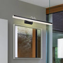 GobekUsa Modern Metal Vanity Wall Sconce with LED Lights - Curved Arm, 3 Gears - 16.5"/28"/22.5" Wide in Black/Silver/Coffee