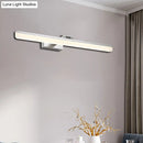 GobekUsa Modern Metal Vanity Wall Sconce with LED Lights - Curved Arm, 3 Gears - 16.5"/28"/22.5" Wide in Black/Silver/Coffee