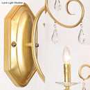 GobekUsa Modern Metal Wall Lamp - Elegant 1-Light Candle Sconce with Clear Crystal Deco in Gold for Corridor