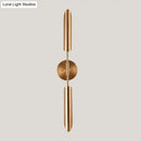 GobekUsa Modern Metal Wall Lamp Sconce with Brass Finish LED Lighting - Tube Up-Down Wall Mount