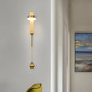 GobekUsa Modern Metal Wall Sconce: 1-Bulb Brass LED Lighting in Warm/White Light