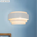 GobekUsa Modern Metal Wall Sconce with Etched Pattern - White Light for Living Room