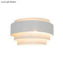 GobekUsa Modern Metal Wall Sconce with Etched Pattern - White Light for Living Room