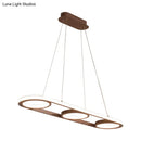 GobekUsa Modern Metal Coffee LED Pendant Light Fixture - Oval Island Design, Warm/White Light