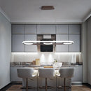 GobekUsa Modern Metal Coffee LED Pendant Light Fixture - Oval Island Design, Warm/White Light