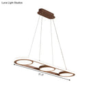 GobekUsa Modern Metal Coffee LED Pendant Light Fixture - Oval Island Design, Warm/White Light