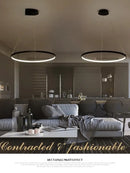 GobekUsa Circle Rings LED Pendant Lamp, Modern Fashion Light for Living Room & Dining Room