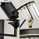 GobekUsa Modern Metallic Cylinder Wall Lamp: 1 Light Sconce with Clear Crystal Prism in Black for Corridor