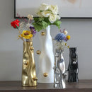 GobekUsa Geometric Sphere Vase: Unique Porcelain Flower Arrangement Home Decor