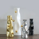 GobekUsa Geometric Sphere Vase: Unique Porcelain Flower Arrangement Home Decor