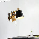 GobekUsa Modern Metallic Gold Wall Mount Sconce Lamp with Barrel Shade