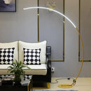 GobekUsa Modern Metallic LED Floor Lamp for Living Room - Sleek Bow Design in Black/Beige