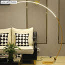 GobekUsa Modern Metallic LED Floor Lamp for Living Room - Sleek Bow Design in Black/Beige