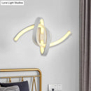 GobekUsa Modern Metallic LED Knotted Linear Wall Sconce Light - White Wall Mounted Lighting